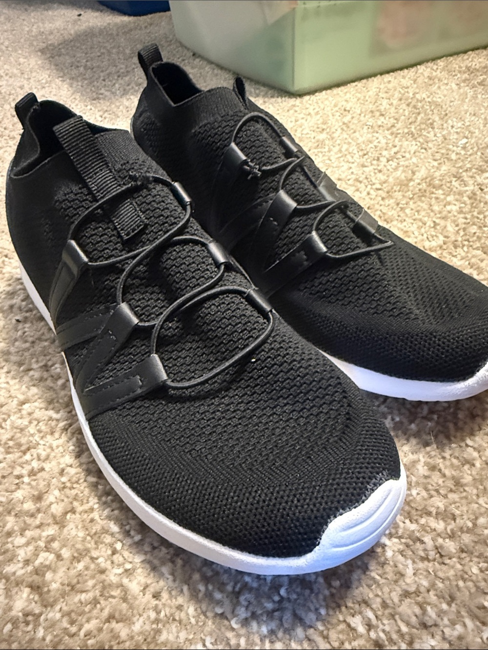 Weissmans Black Knit Slip-On Jazz Sneakers size 10am